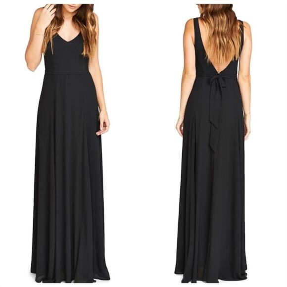 Show Me Your MuMu Dresses & Skirts - Show Me Your Mumu Jenn Maxi Dress Black Chiffon Women's Size Large NWT